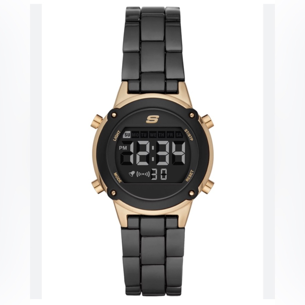 Skechers Women's Hollyglen Quartz Metal Casual Sports Digital Watch